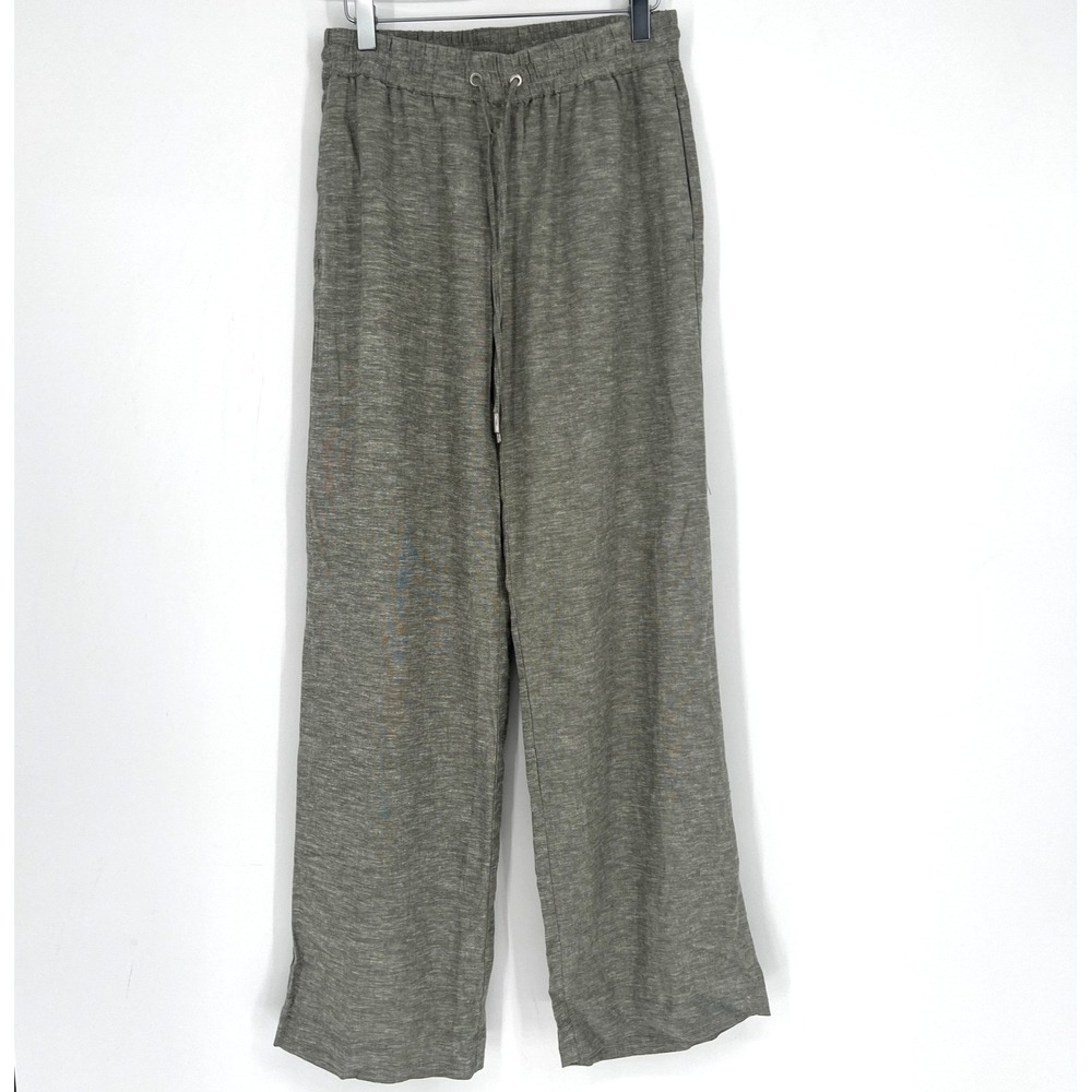 Rachel Zoe Linen Pants Womens S Green‎ Relaxed Boho Beach Classic Vacation